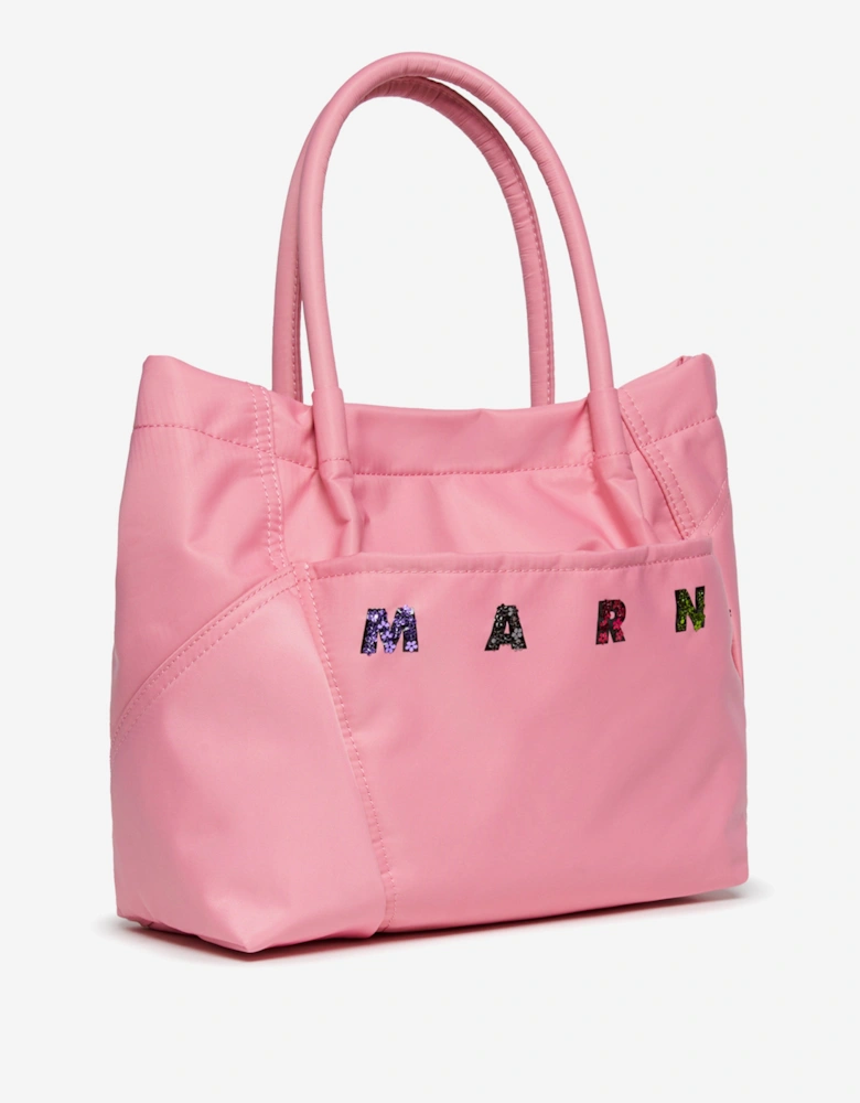 Girls Logo Tote Bag in Pink