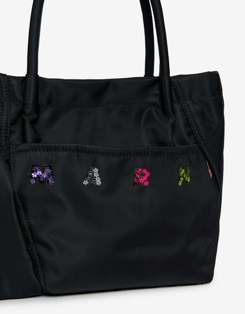 Girls Logo Tote Bag in Black