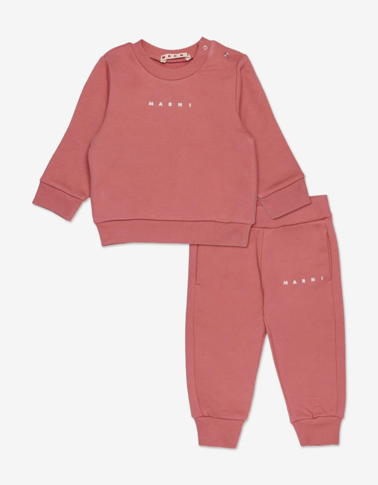 Baby Girls Logo Tracksuit in Pink
