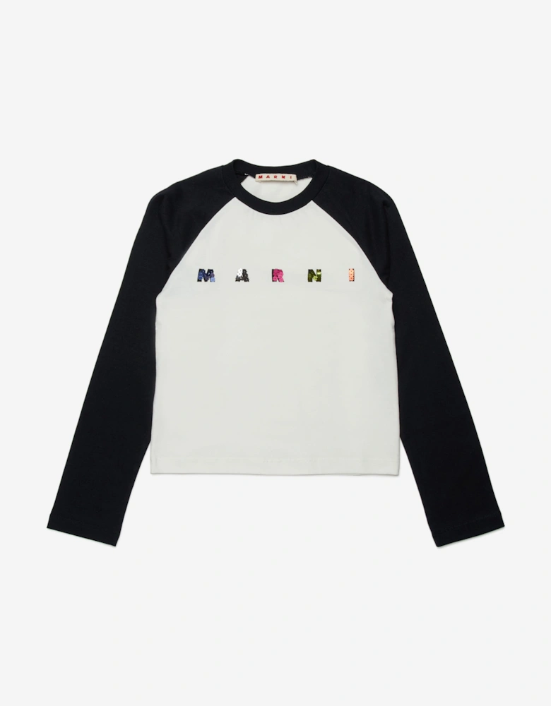 Girls Long Sleeve Logo T-Shirt in Black