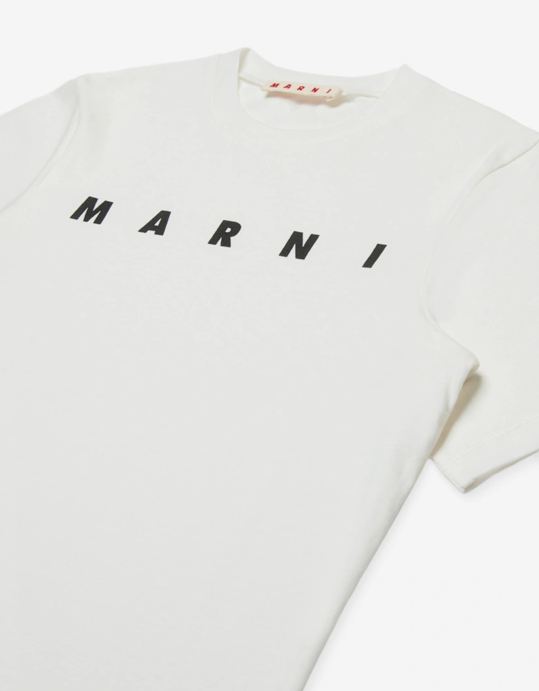 Girls Logo Print T-Shirt in White