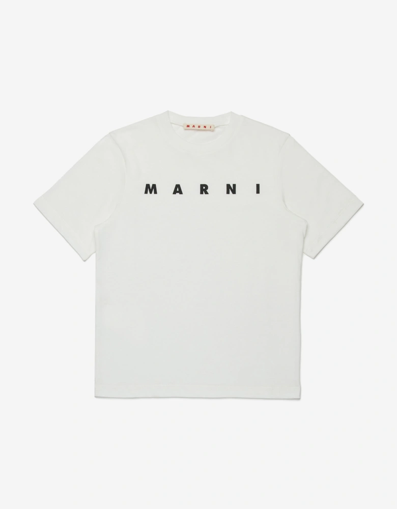 Girls Logo Print T-Shirt in White
