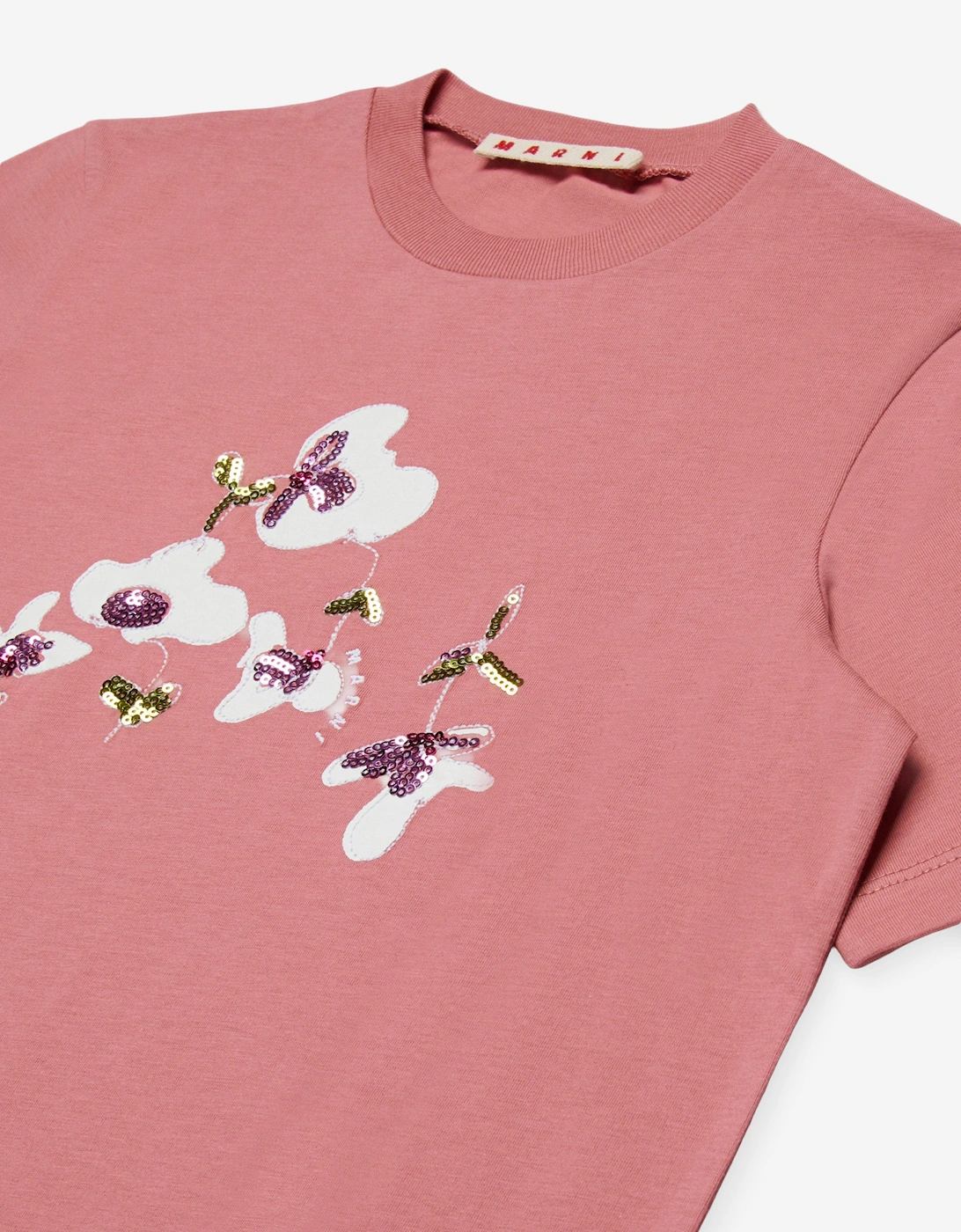 Girls Sequin Flower T-Shirt in Pink