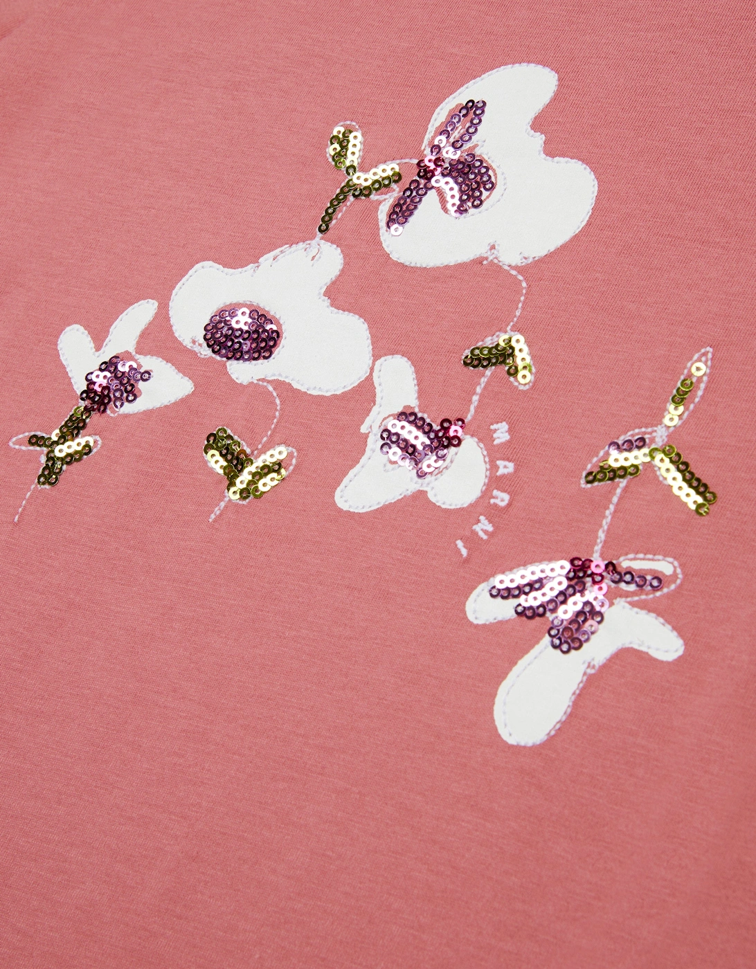 Girls Sequin Flower T-Shirt in Pink
