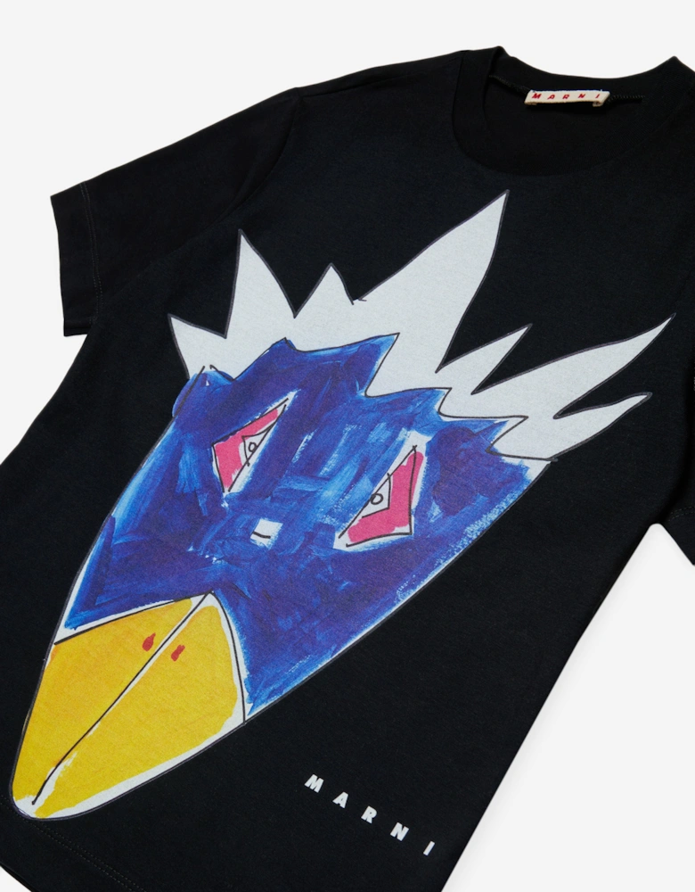 Kids Graphic Print T-Shirt in Black