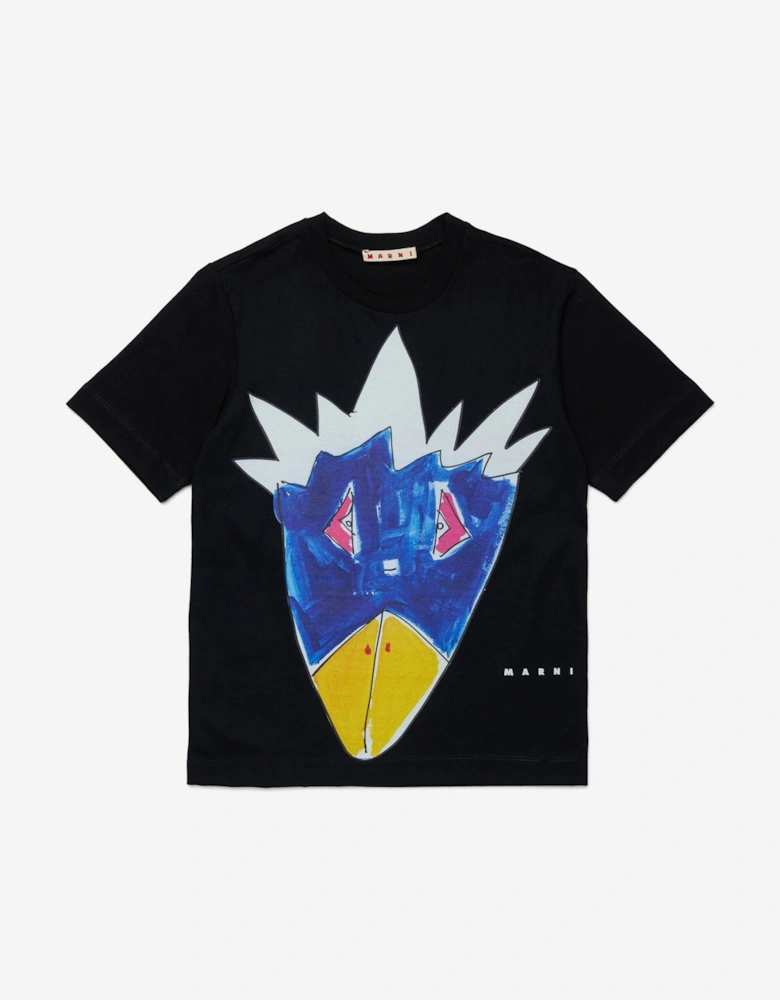 Kids Graphic Print T-Shirt in Black