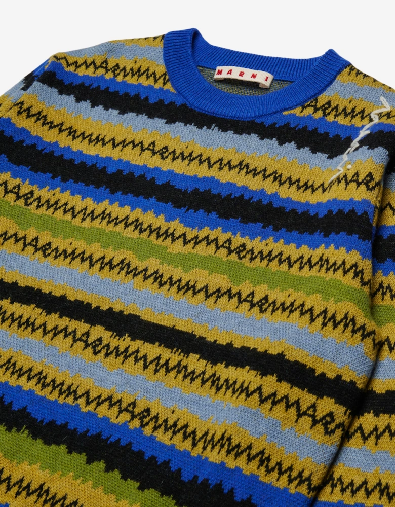 Kids Striped Wool Knit Jumper in Multicolour