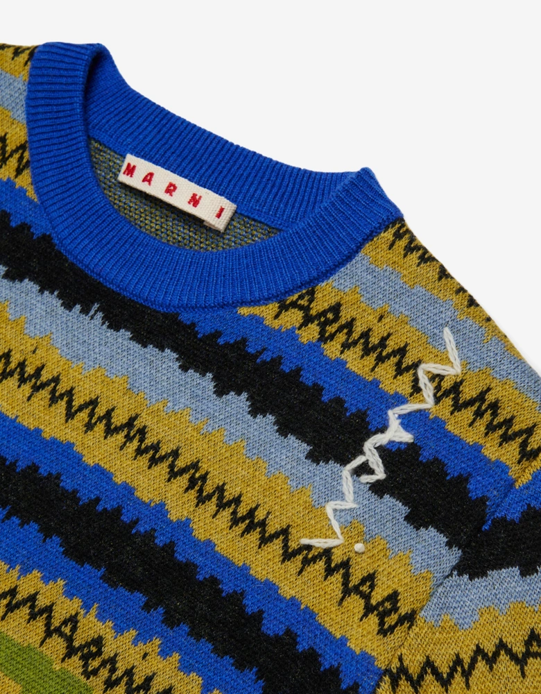 Kids Striped Wool Knit Jumper in Multicolour