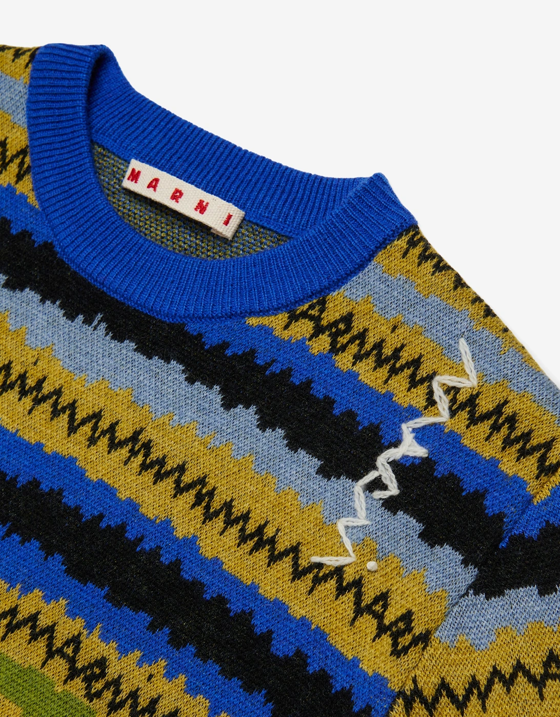 Kids Striped Wool Knit Jumper in Multicolour