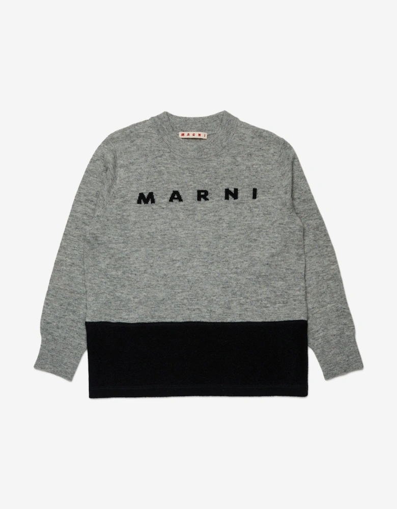 Kids Wool Logo Jumper in Grey