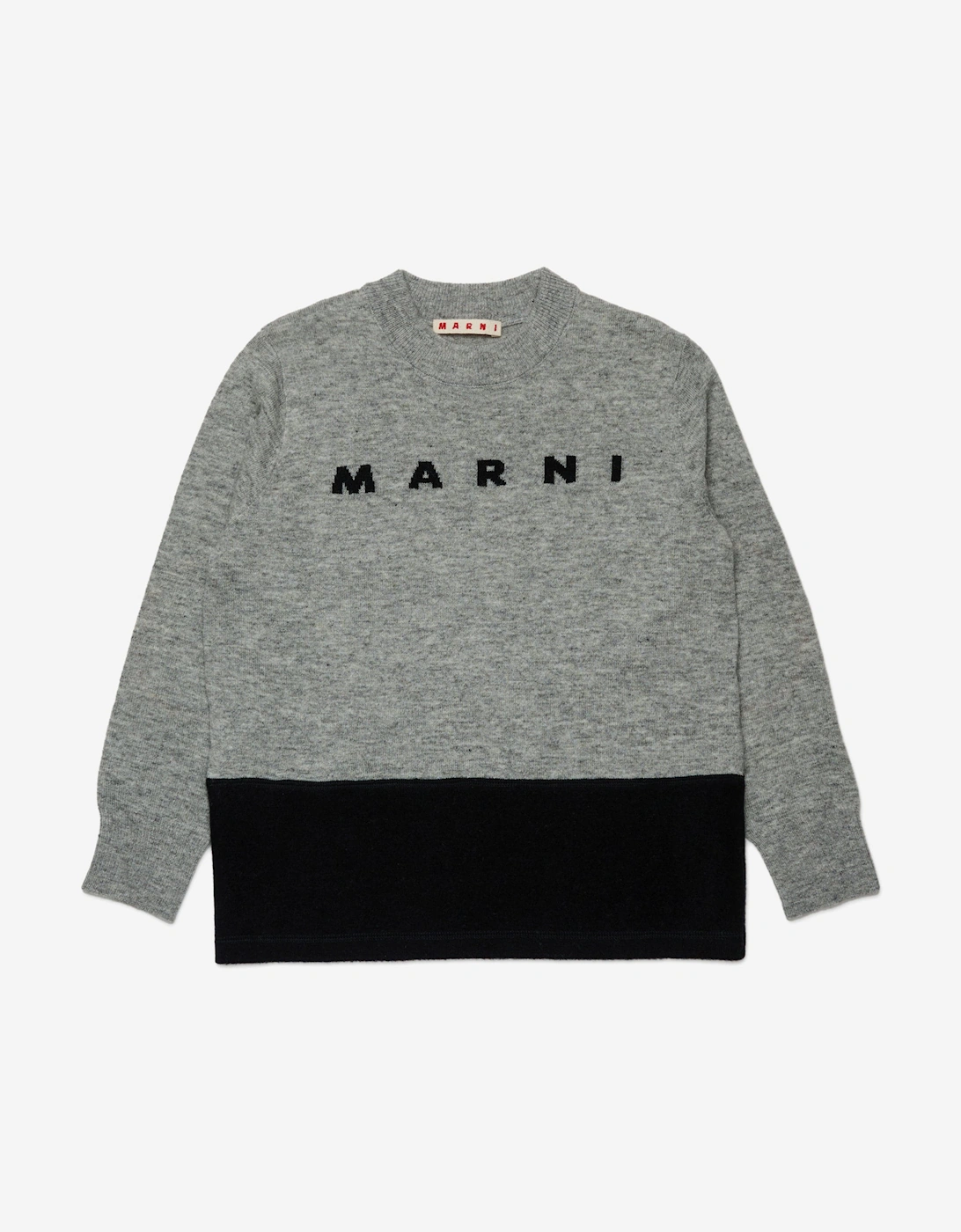 MARNI Kids Wool Logo Jumper in Grey - Size: 6 yrs
