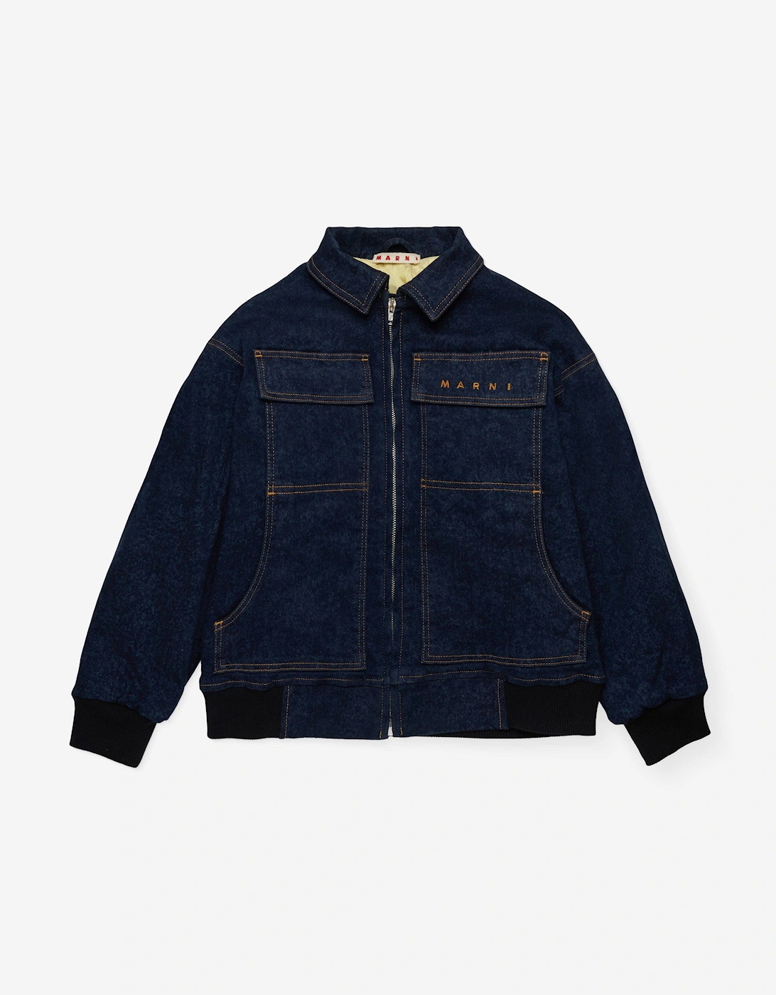 Kids Denim Zip Up Jacket in Blue, 5 of 4