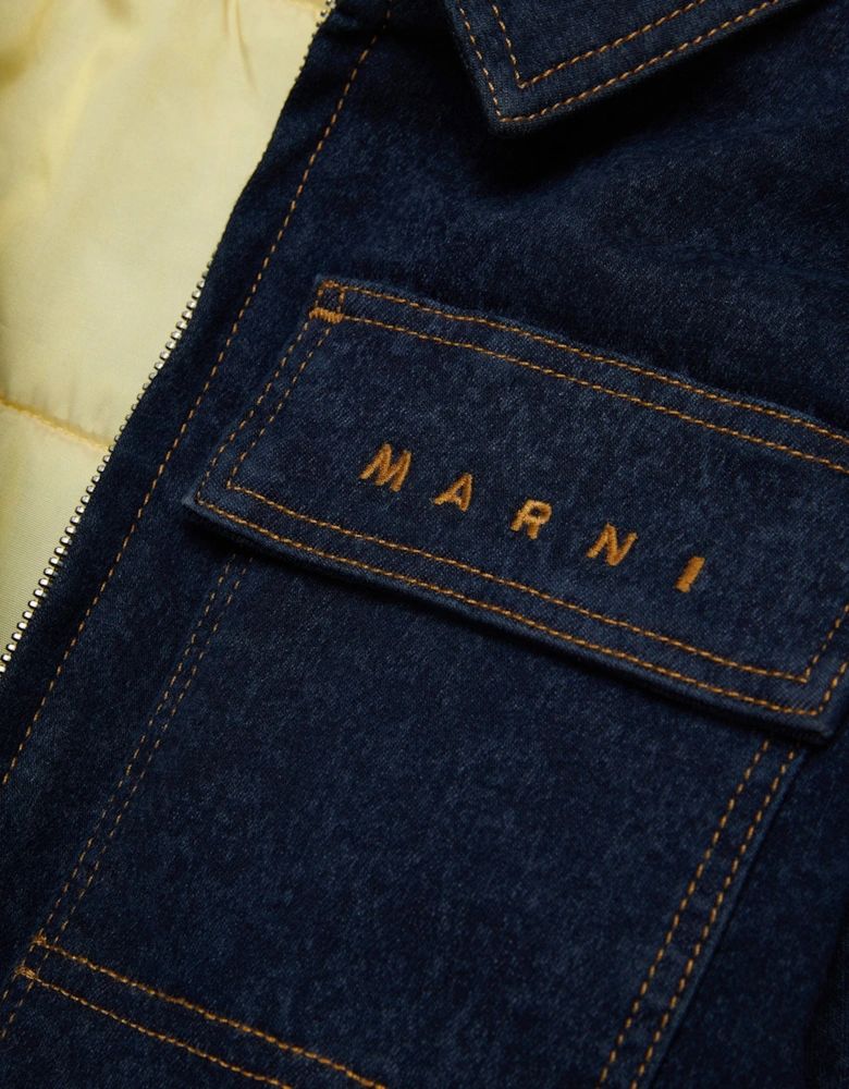 Kids Denim Zip Up Jacket in Blue