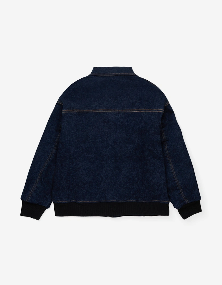 Kids Denim Zip Up Jacket in Blue