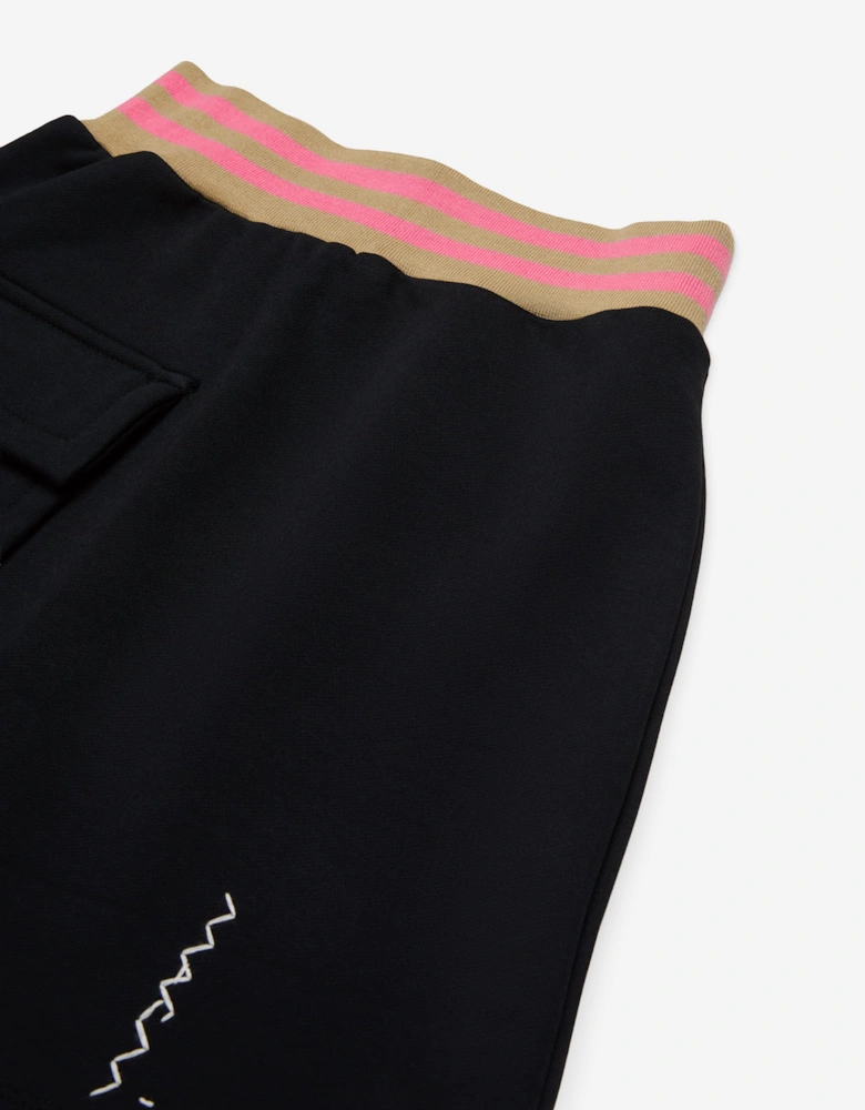 Girls Cotton Fleece Pocket Skirt in Black