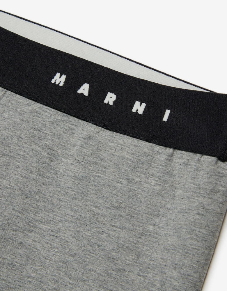 Girls Logo Waistband Leggings in Grey