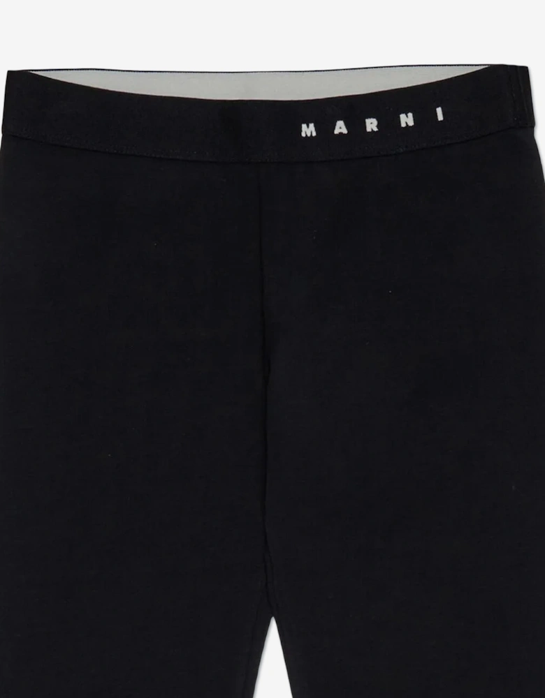 Girls Logo Waistband Leggings in Black