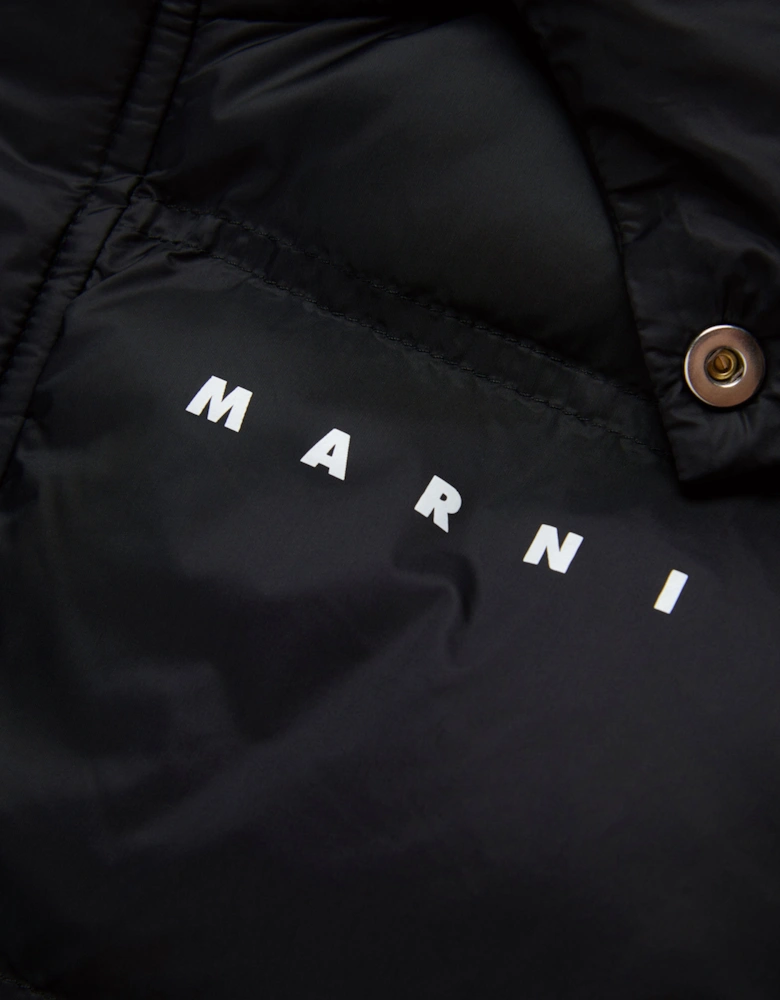 Kids Padded Logo Gilet in Black