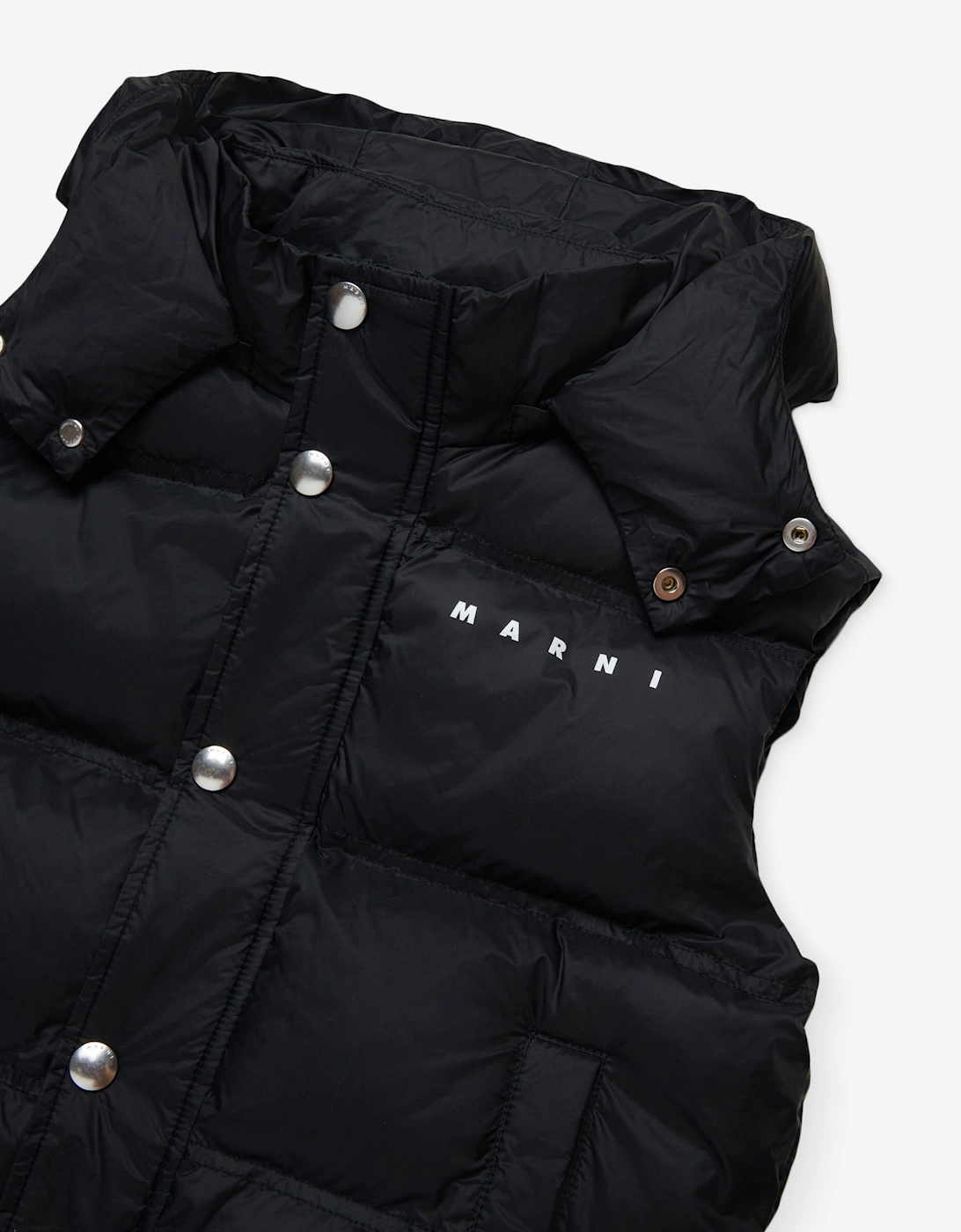 Kids Padded Logo Gilet in Black