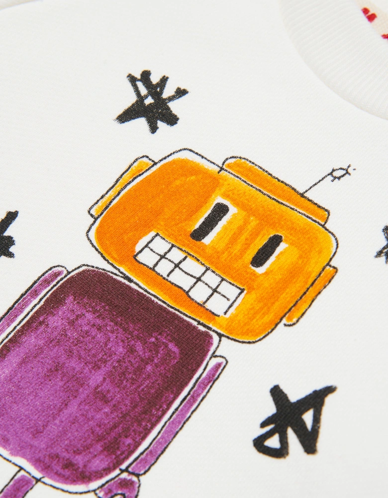 Baby Graphic Print Sweatshirt in White