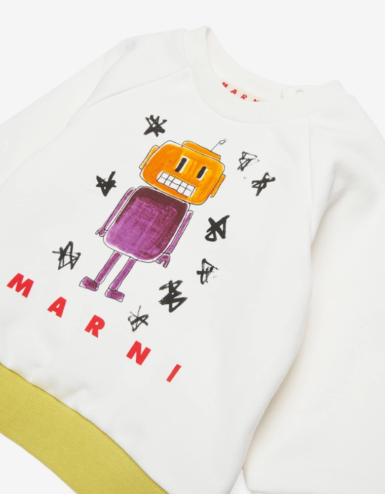 Baby Graphic Print Sweatshirt in White