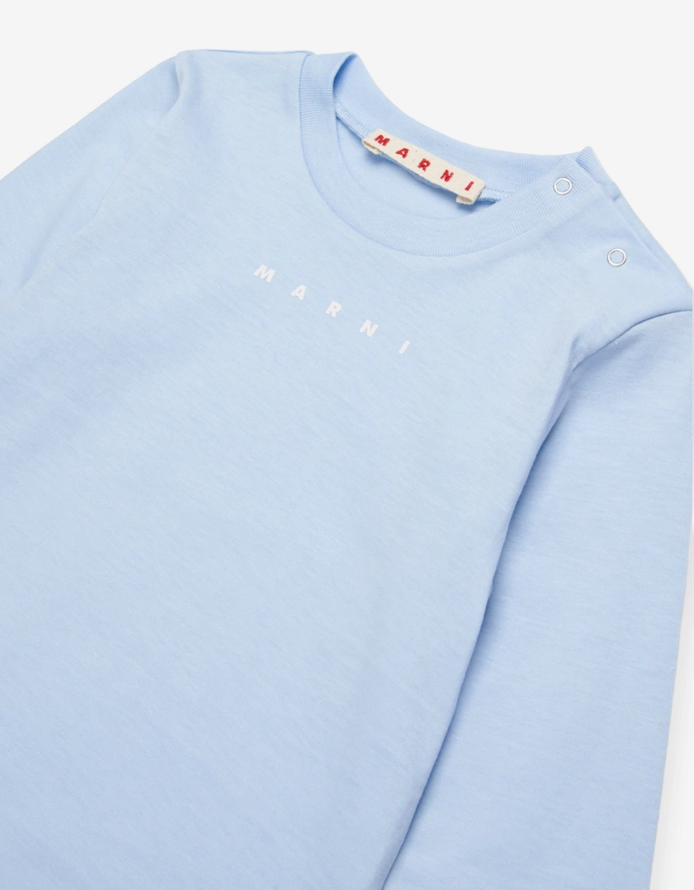 Baby Long Sleeve Logo T-Shirt in Blue