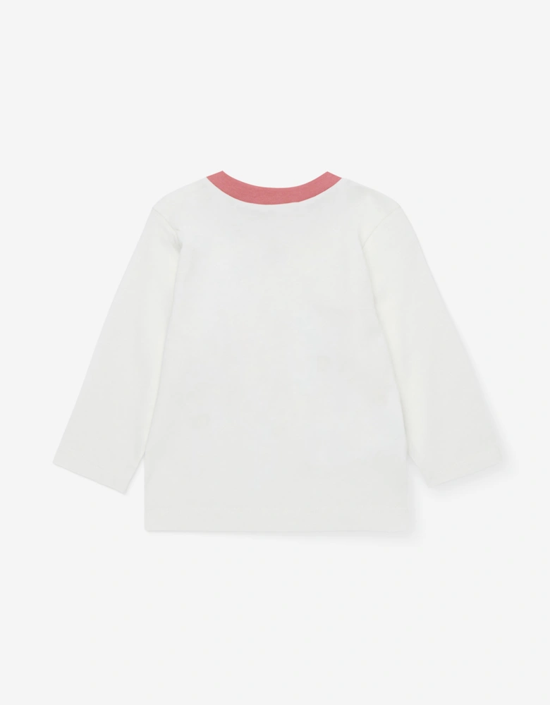 Baby Girls Long Sleeve T-Shirt in White