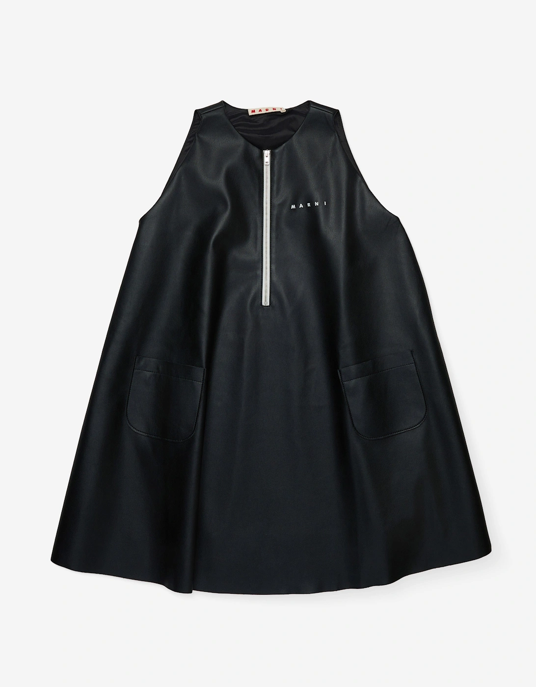 Girls Faux Leather Sleeveless Dress in Black, 5 of 4