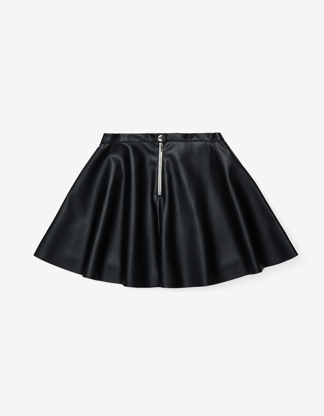 Girls Faux Leather Skirt in Black