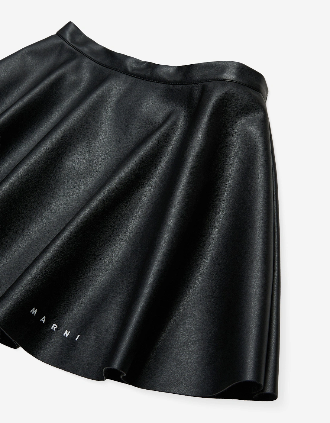 Girls Faux Leather Skirt in Black