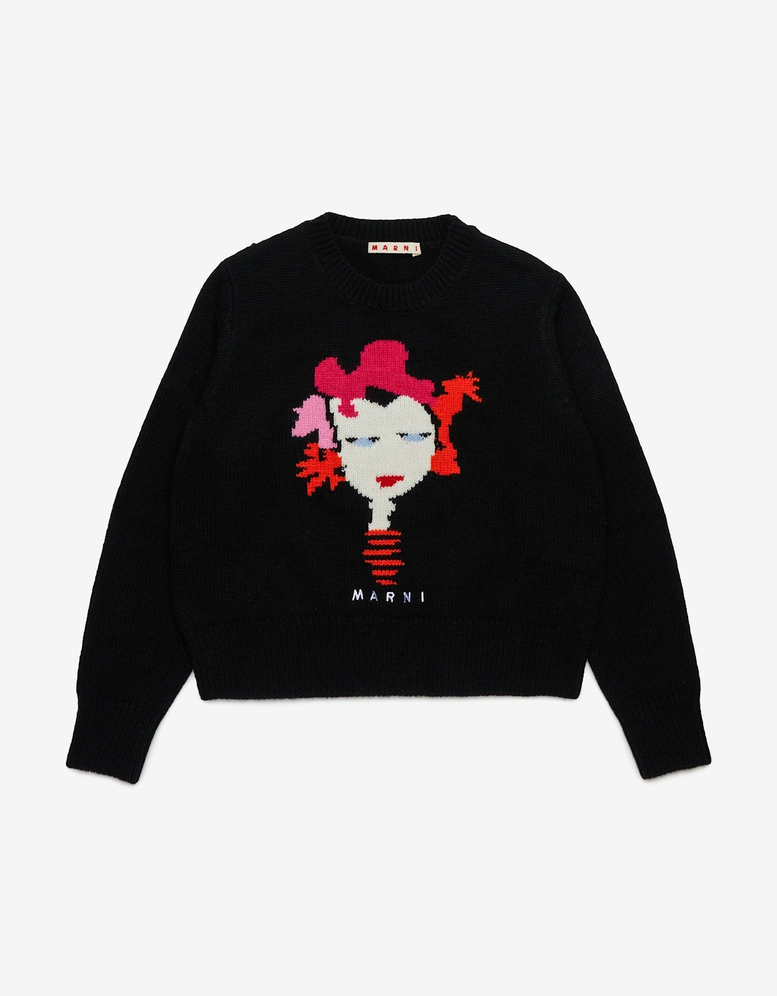 Girl's MARNI Girls Wool Rock Doll Jumper in Black - Size: 14 years