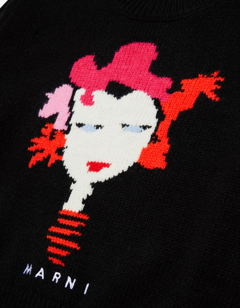 Girls Wool Rock Doll Jumper in Black