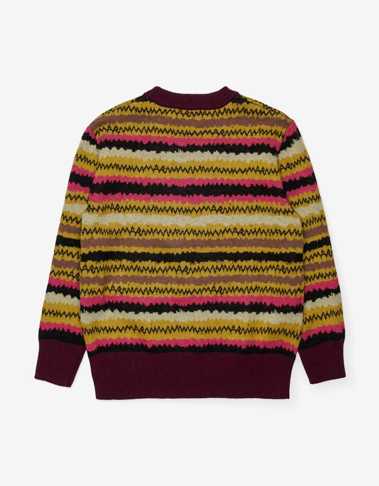 Girls Striped Wool Knit Jumper in Multicolour