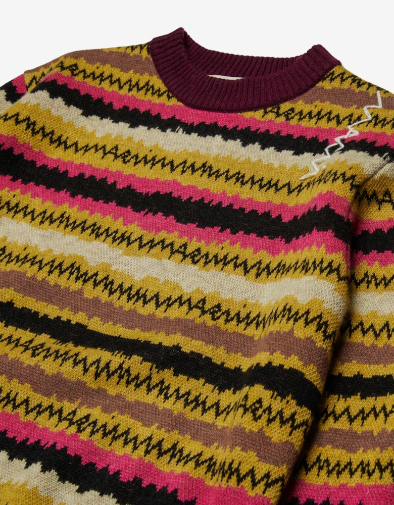 Girls Striped Wool Knit Jumper in Multicolour