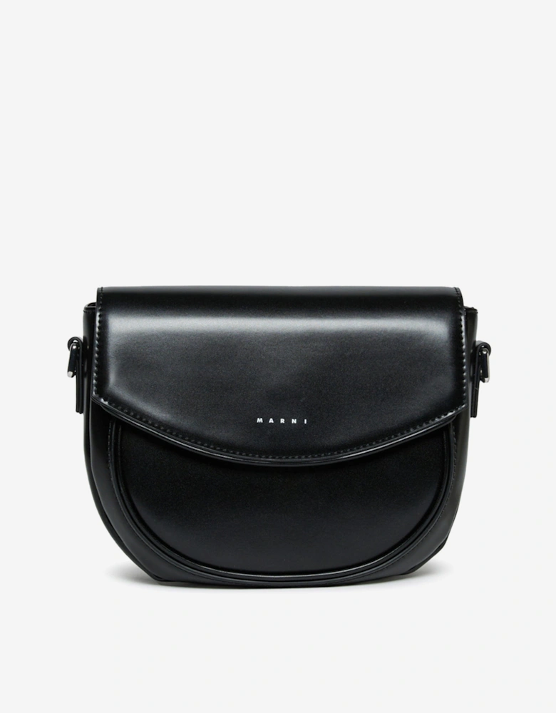 Girls Faux Leather Smile Bag in Black (19cm)
