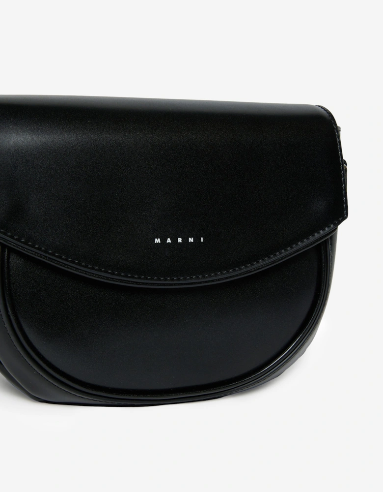 Girls Faux Leather Smile Bag in Black (19cm)