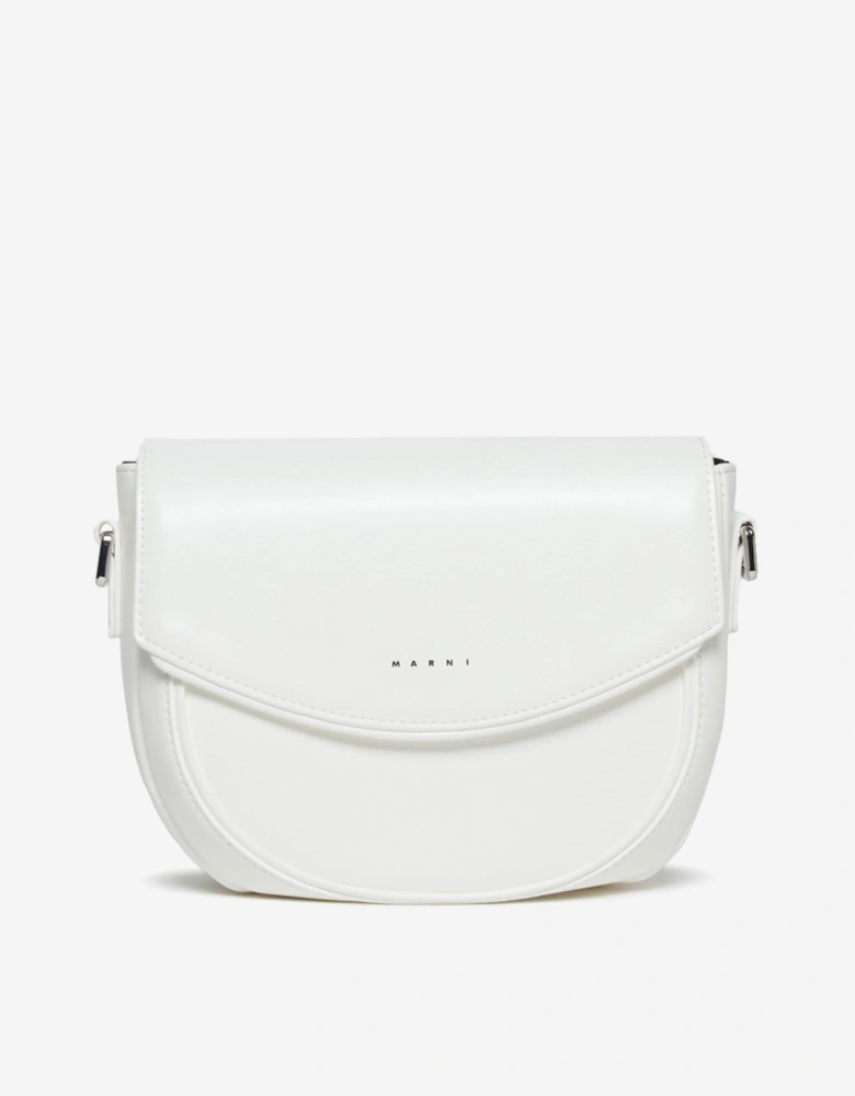 Girls Faux Leather Smile Bag in White (19cm)