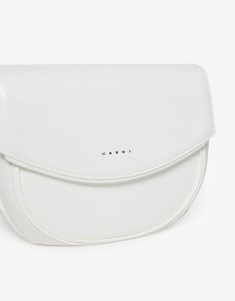 Girls Faux Leather Smile Bag in White (19cm)
