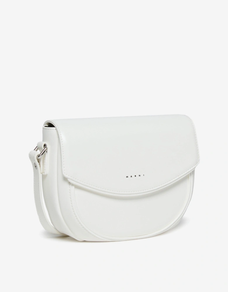 Girls Faux Leather Smile Bag in White (19cm)