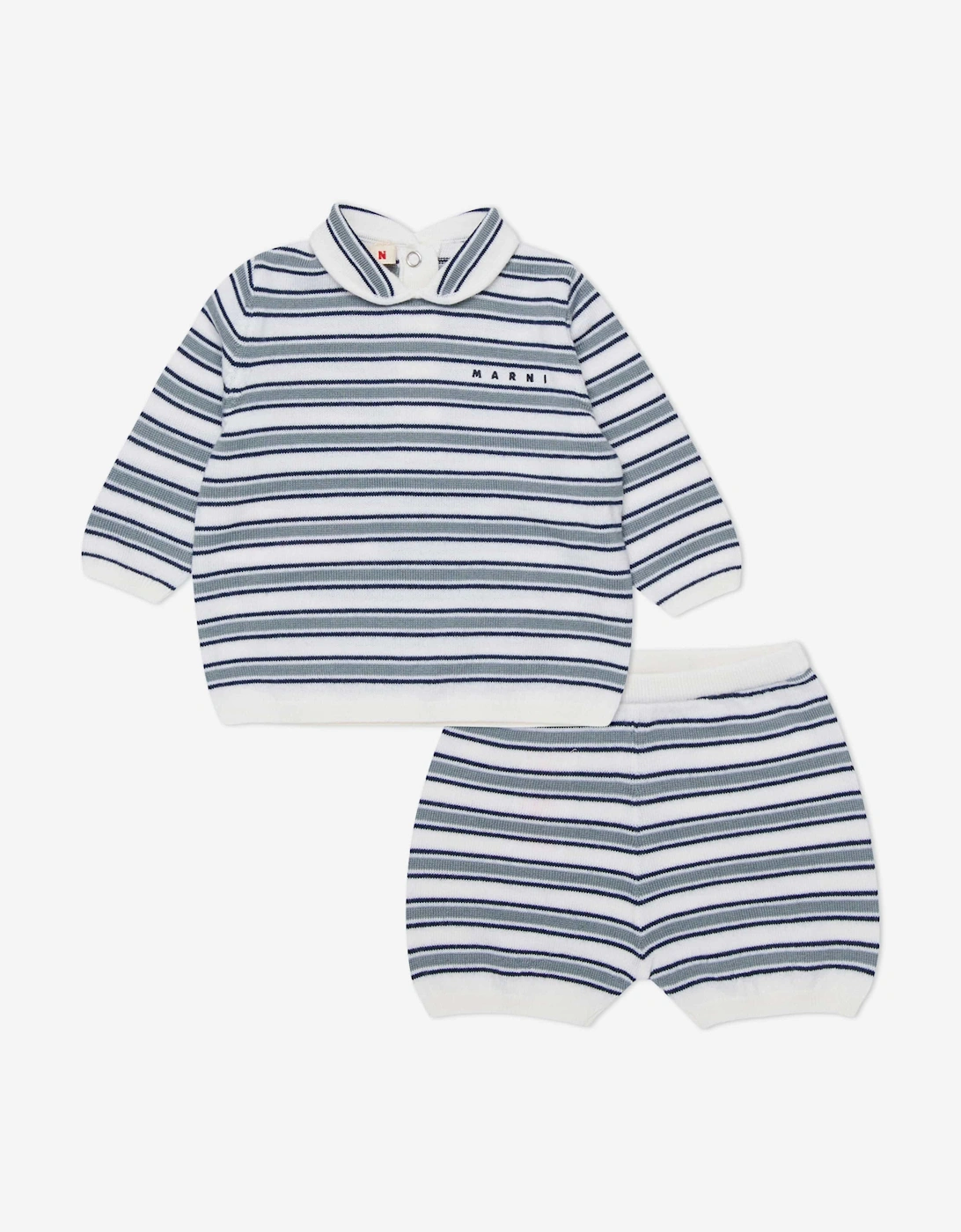 Baby Striped Short Set in White, 5 of 4