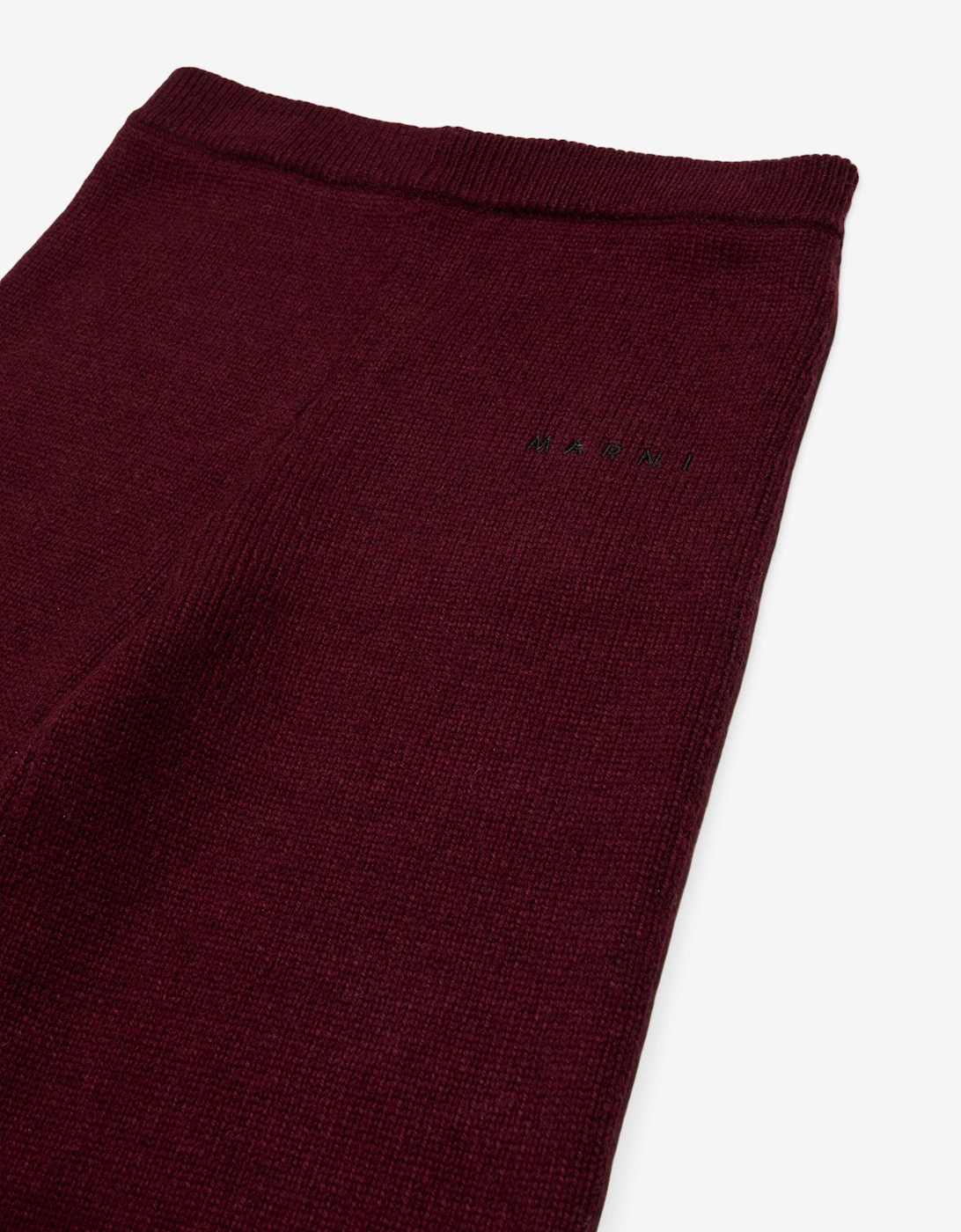 Girls Wool Knit Trousers in Red