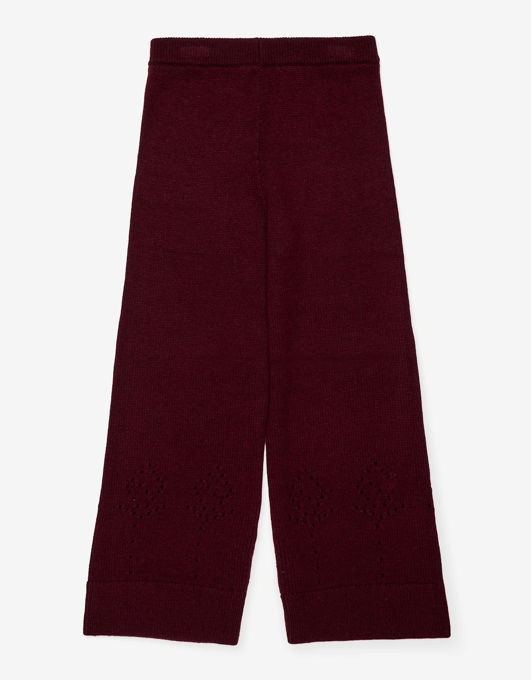 Girls Wool Knit Trousers in Red