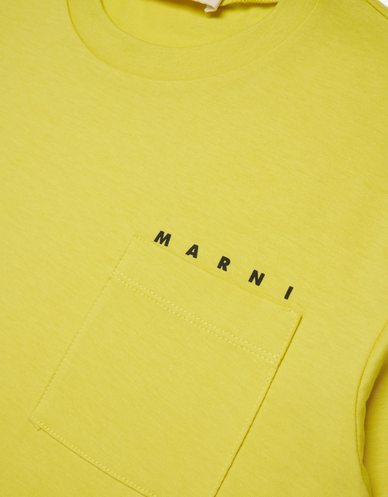 Kids Pocket Logo T-Shirt in Yellow