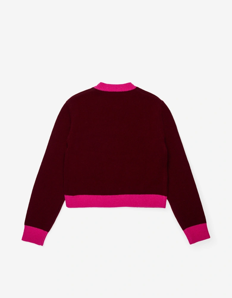 Girls Cashmere Logo Jumper in Red
