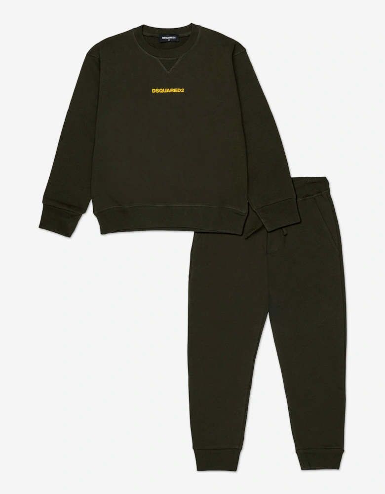 Kids Logo Tracksuit in Green