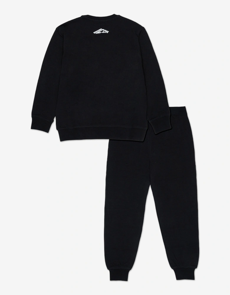 Kids Logo Pyjama Set in Black