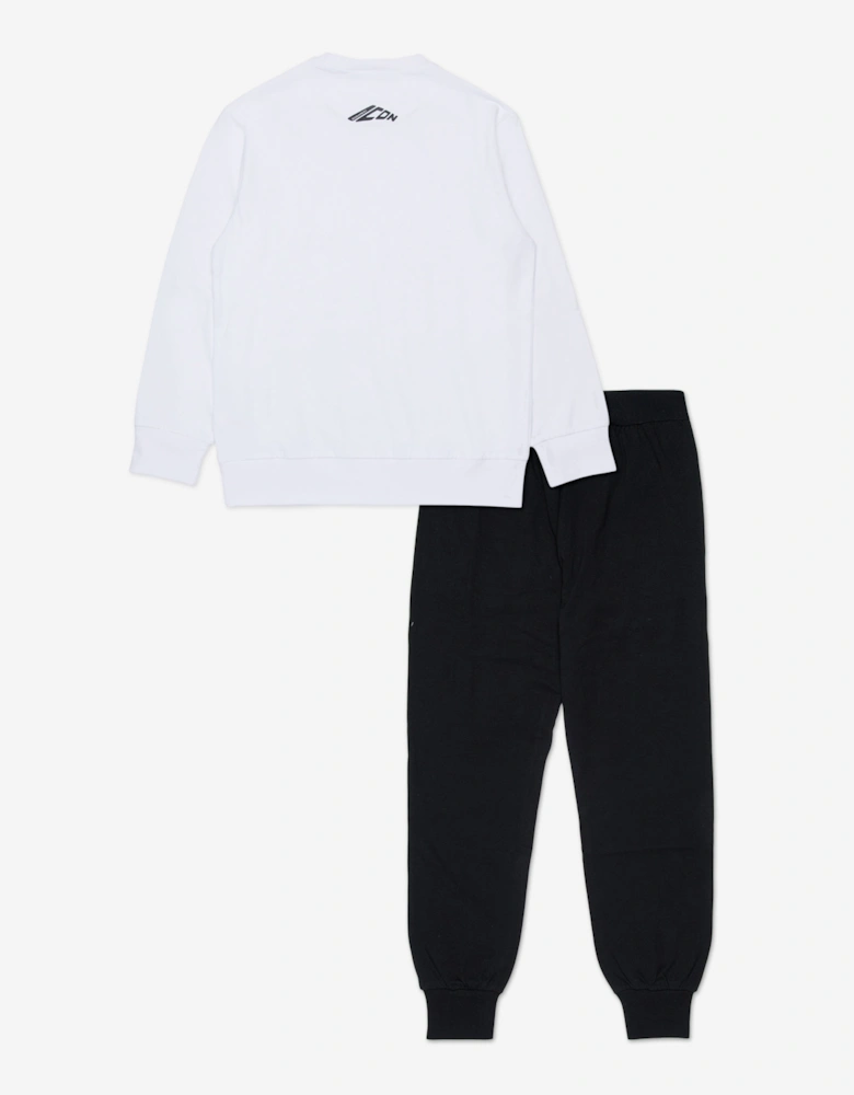 Kids Logo Pyjama Set in White