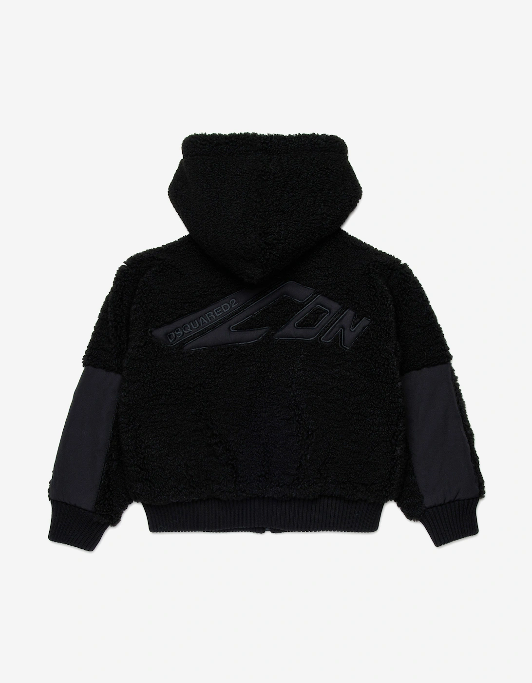 Kids Teddy Fleece Icon Jacket in Black