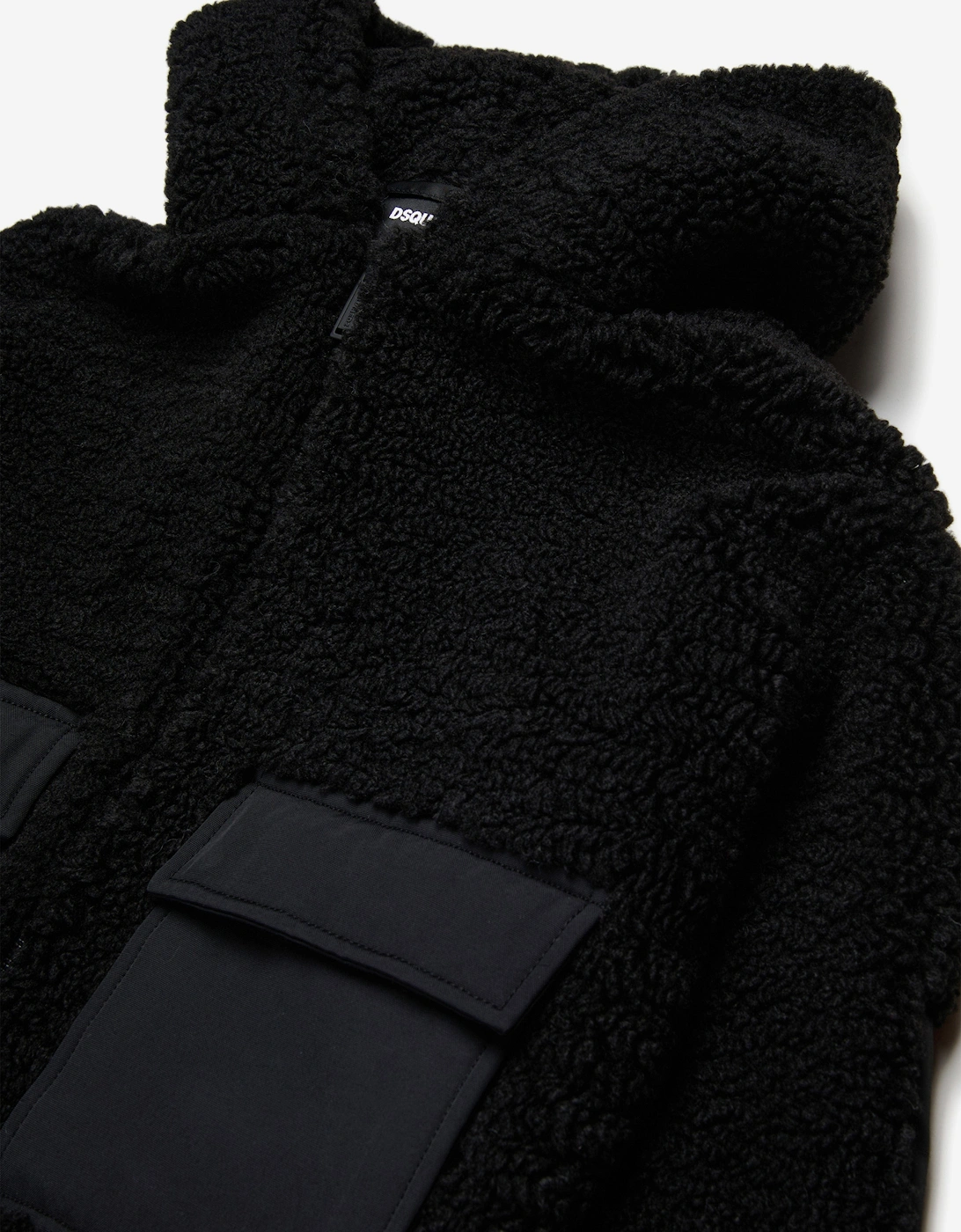 Kids Teddy Fleece Icon Jacket in Black