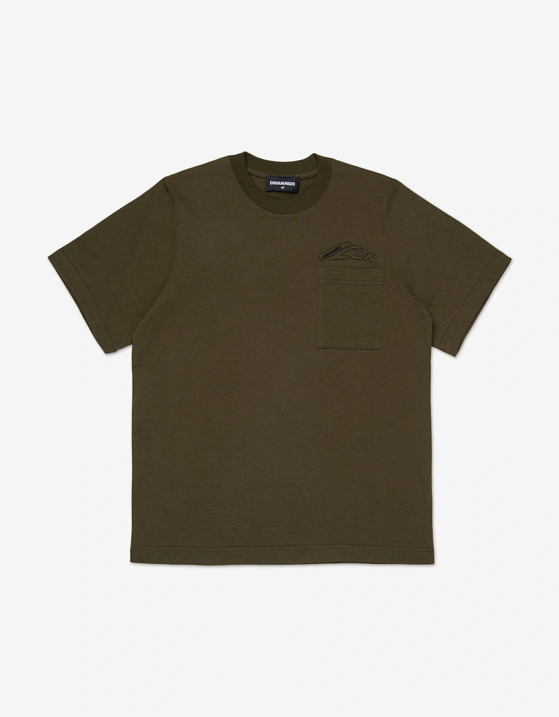 Kids Icon Pocket T-Shirt in Green, 5 of 4